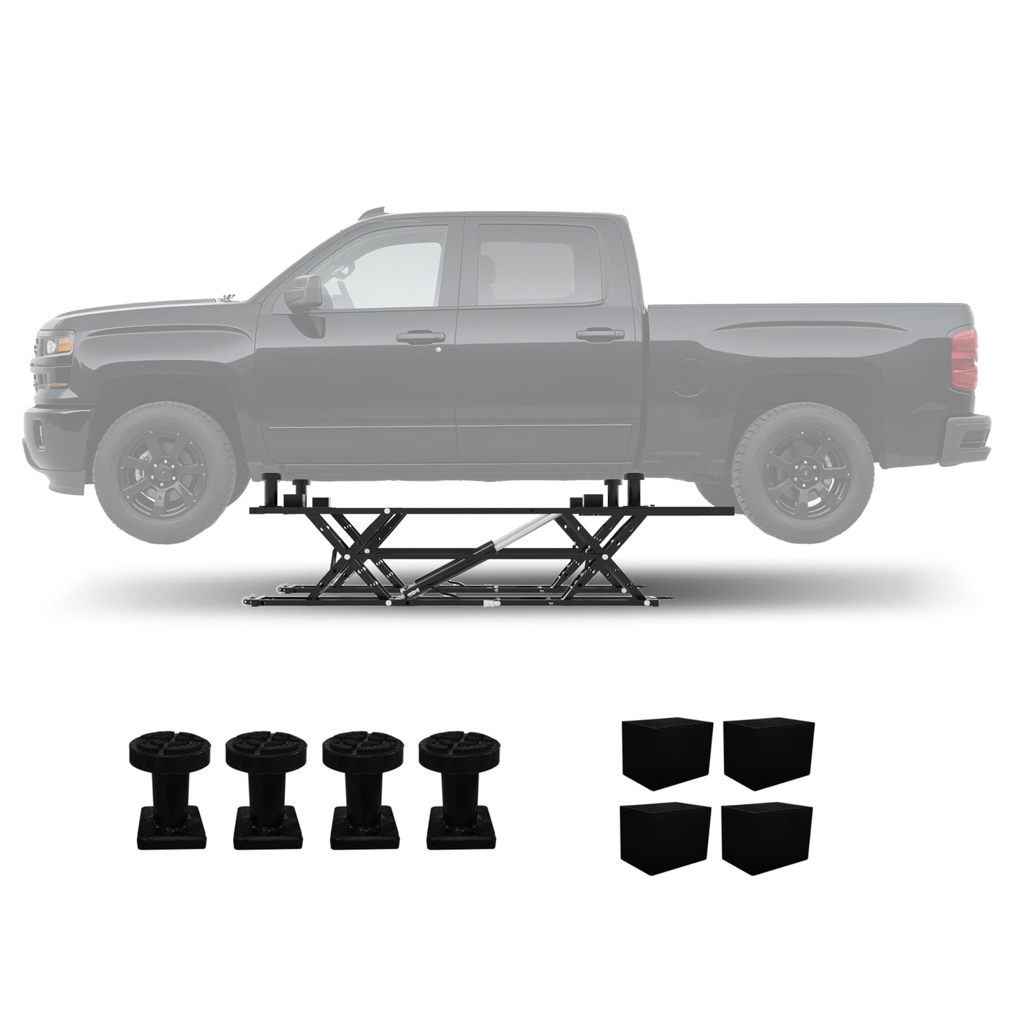GarveeTech Portable Car Lift 5000LBS, Heavy-Duty Carbon Steel Auto Lift Jack for Garage & Shop, Adjustable Height 5.67"-26.8", with Extension Plates & Safety Locks, Fits Trucks, SUVs, Sedans