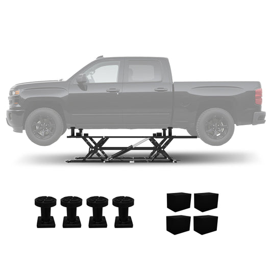 GarveeTech Portable Car Lift 7000LBS, Heavy-Duty Carbon Steel Auto Lift Jack for Garage & Shop, Adjustable Height 6.26"-27", with Extension Plates & Safety Locks, Fits Trucks, SUVs, Sedans