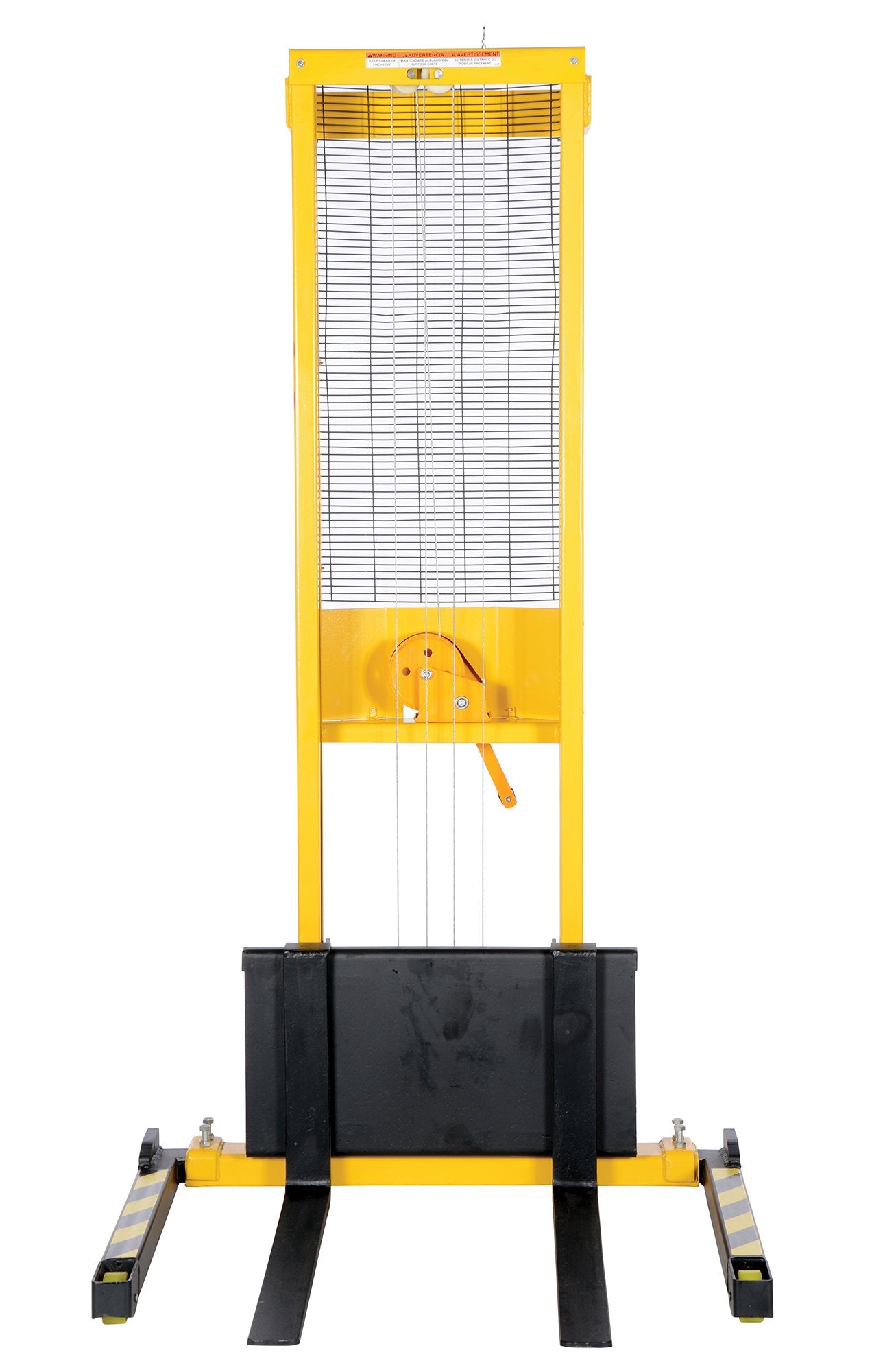 Vestil VWS-770-AA Manual Hand Winch, Adjustable Stacker, 770 lb. Capacity,Black/Yellow
