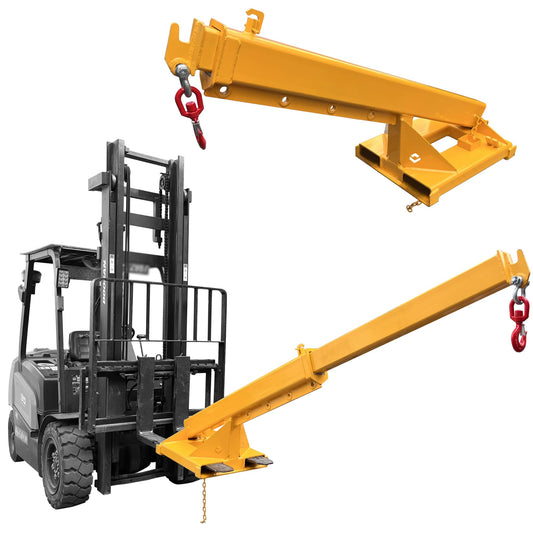 HQHAOTWU Forklift Jib Boom Crane 6600lbs Capacity Telescoping Mobile Crane Industrial Adjustable Forklift Lifting Hoist Truss Jib Boom Hook Manual Telescopic 63in-98in for Warehouse & Factories