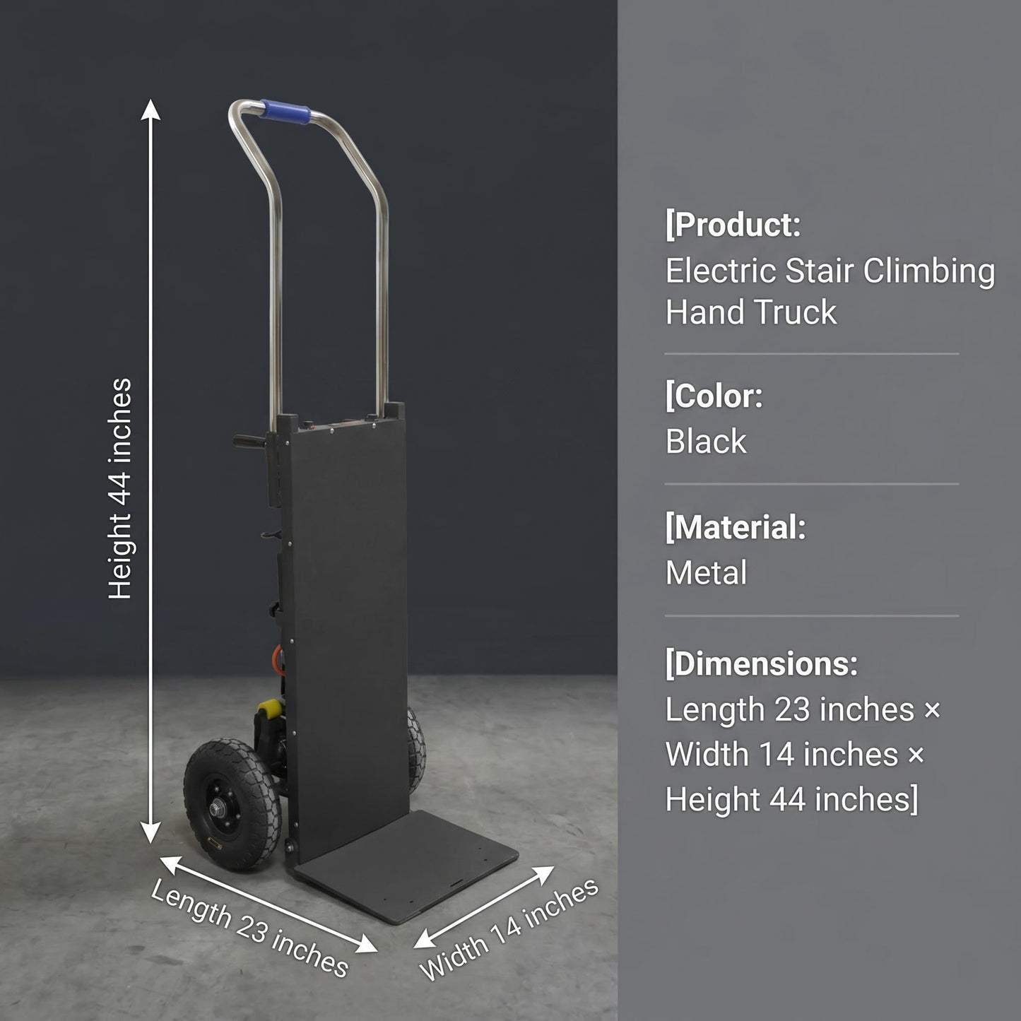 Large Load Capacity Electric Stair Climbing Cart, Electric Stair Climbing Machine for Construction, Large Load Capacity Electric Stair Climbing Cart with 600lbs Load Capacity