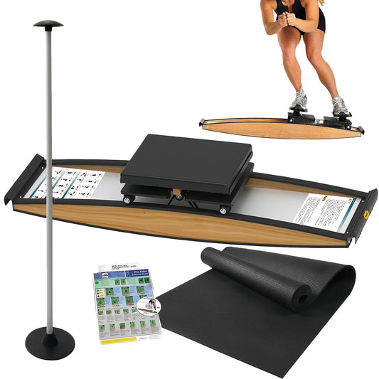 Fablestoryem Ski Exercise Machine, Indoor Ski Cross Trainer Machine, 150 Kg Load, Strength and Balance Training Tool with Walking