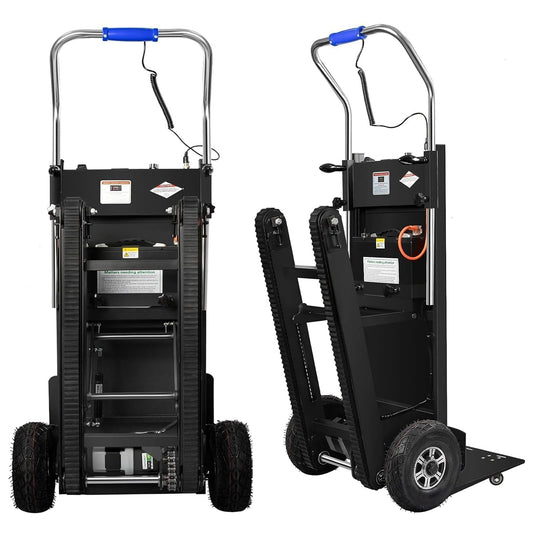Electric Stair Climbing Dolly, Heavy Duty Stair Climber 900lbs Capacity 1250W Motorized Hand Truck with Ropes & Foldable Design for Moving Furniture