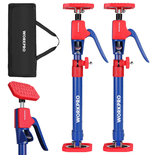 WORKPRO Cabinet Jack Support Pole, 18.5" to 29.5" Steel Telescopic Quick Support Rod Adjustable 3rd Hand Support System with 154 lbs Capacity for Cabinet Jack, Drywall Jack& Cargo Bars, 2-Pack