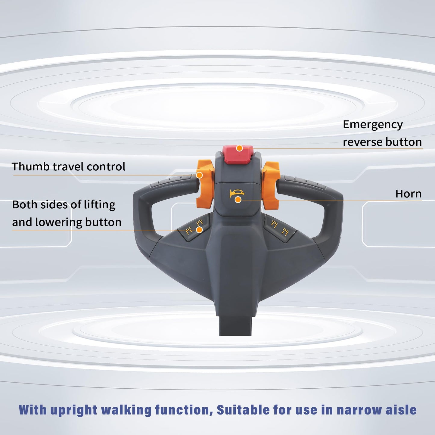 APOLLOLIFT Counterbalanced Electric Stacker, 3300Lbs Capacity 118inch Lift Height Powered Material Lift for Warehouses