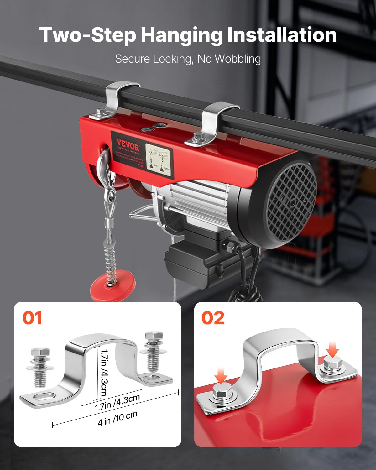VEVOR Electric Hoist with Remote Control, 1320LBS Electric Winch, 110V Electric Hoist with 14ft Wired Control for Lifting in Factories, Warehouses, Construction Site, Attic