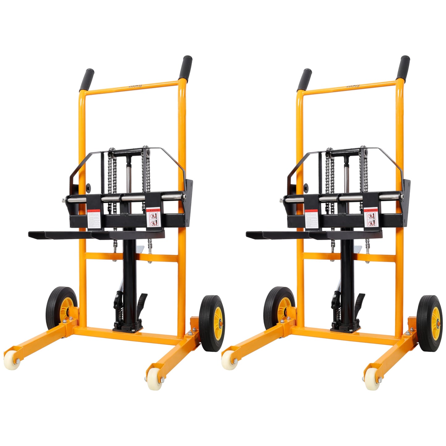 440lbs Hydraulic Material Lift Stacker, 35.5" Max Height, Fork Lift with Adjustable Forks, Manual Pallet Stacker Lift Dolly with Fixed Legs, Manual Forklift for Supermarket, Warehouse, 2PCS, Blue