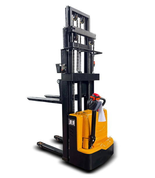 High Lift Electric Pallet Stacker, Manual and Mobile Hydraulic Stackers, Compact Stack Truck for Warehouse, Factory, Logistics, and Small Space Material Handling