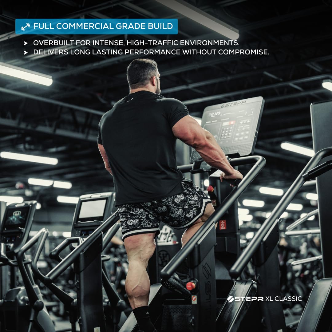 STEPR XL Classic, Commercial Stair Master with LED Console, 9" Step Height, Strength & Resistance Anchor Points, 190 Steps/Min, 450 lb Capacity
