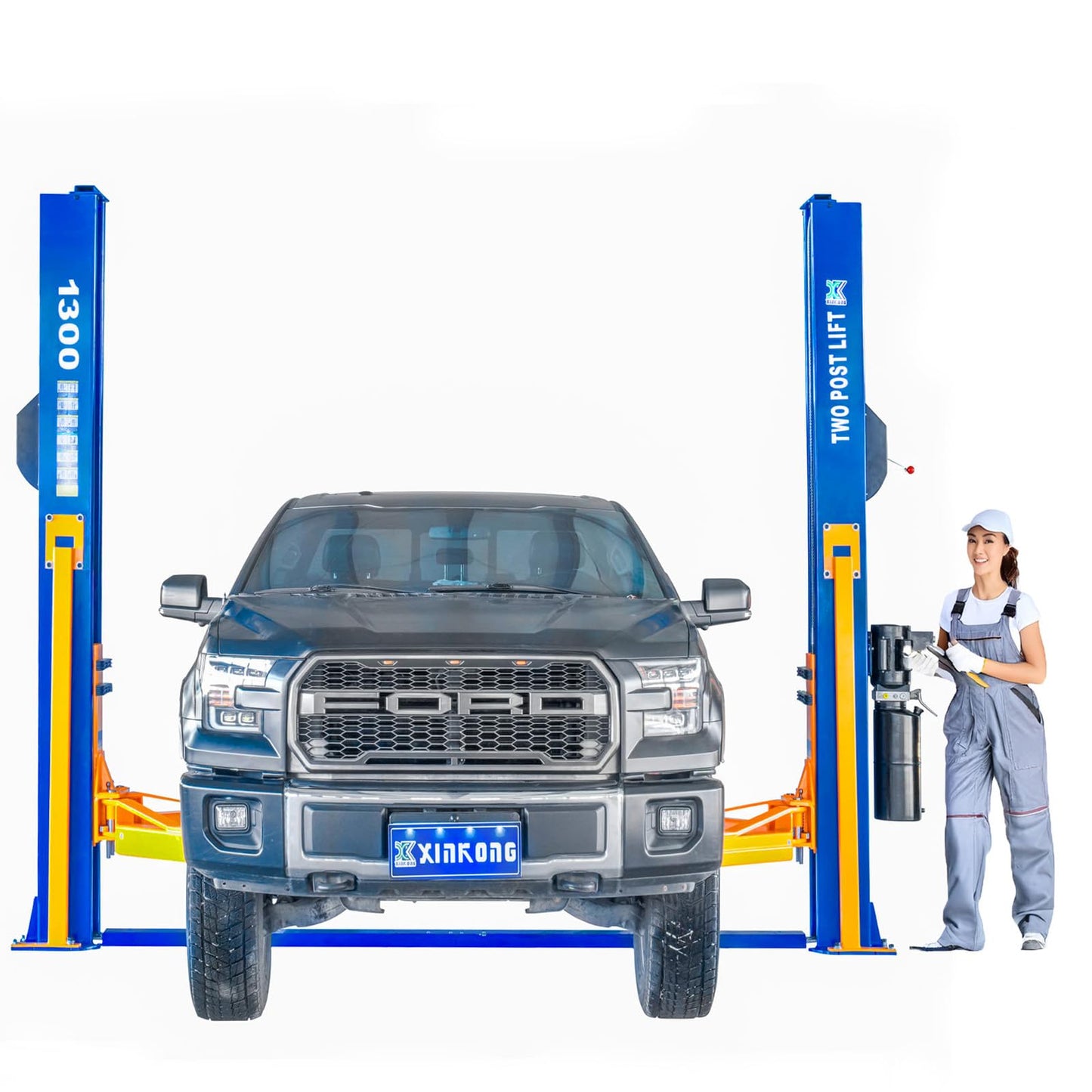 XK-1300 Auto Lift 220V Car Lift 3+3 Enhanced Lifting Arm Capacity 13000 Lbs Two Post Truck Hoist with 36 Months Parts Replacement