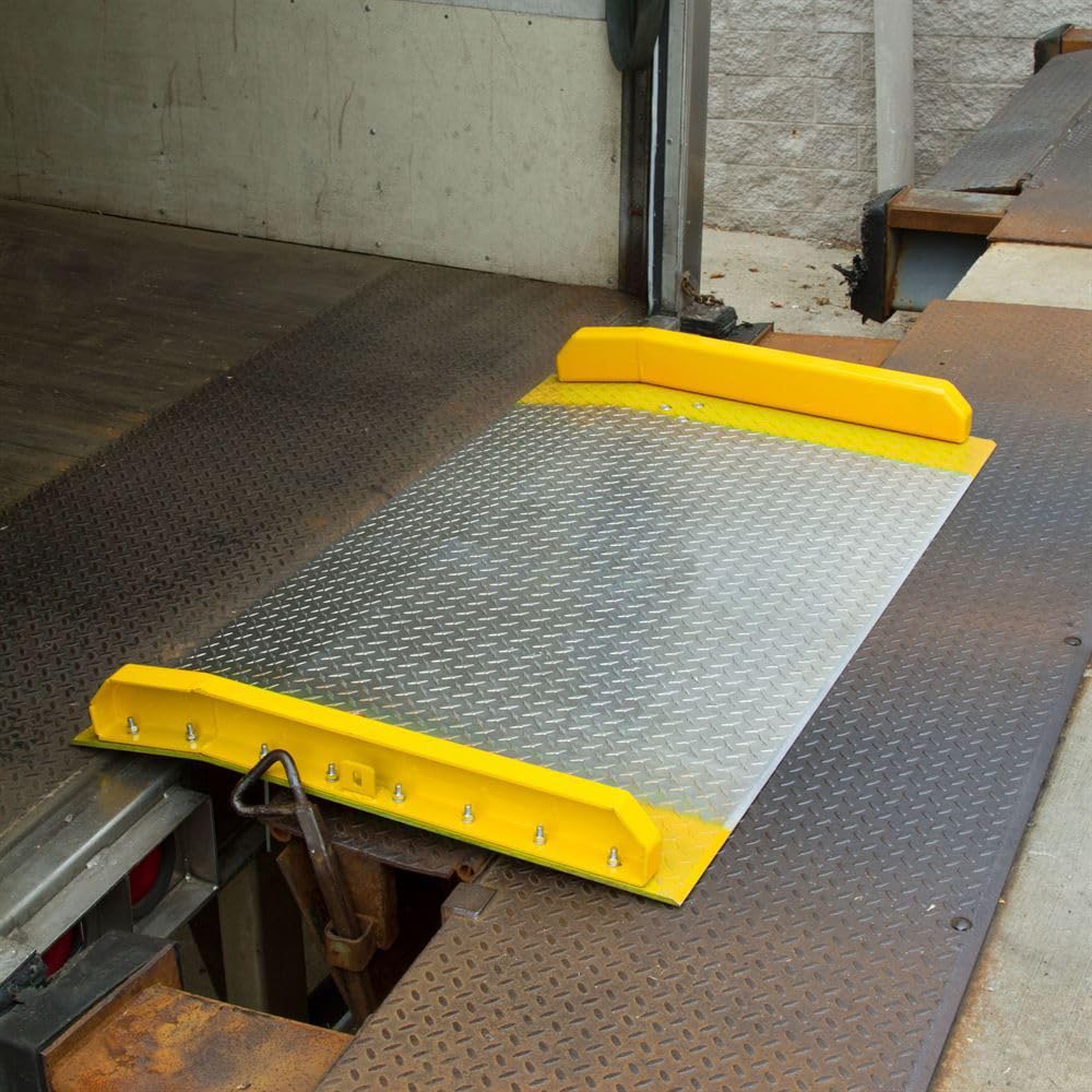 DMC-FPPS 36'' x 60'' Aluminum Dock Board with Steel Curb 10,000lbs Heavy Duty Pallet Jack Loading Dock Plate Ramps