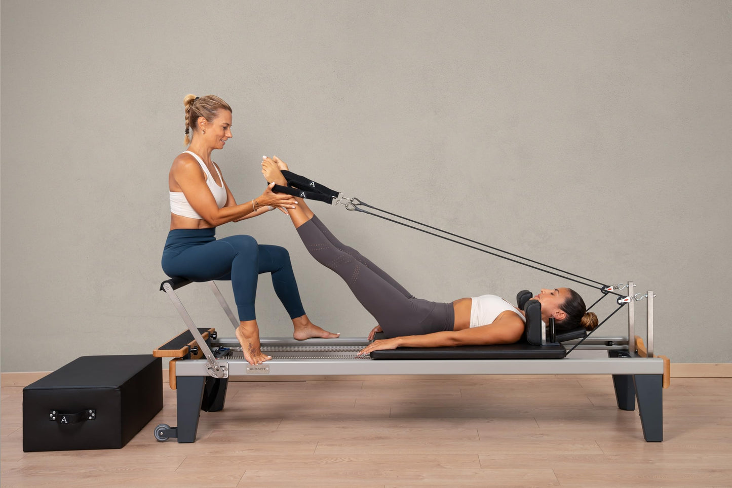Pilates Reformer Machine with 16" Raised Legs, Foot Strap & Loop Handles – Aluminum Frame, Upright Storage – Ideal for Seniors, Beginners & Small Spaces – Supports 330 lbs – (Summer Sale)