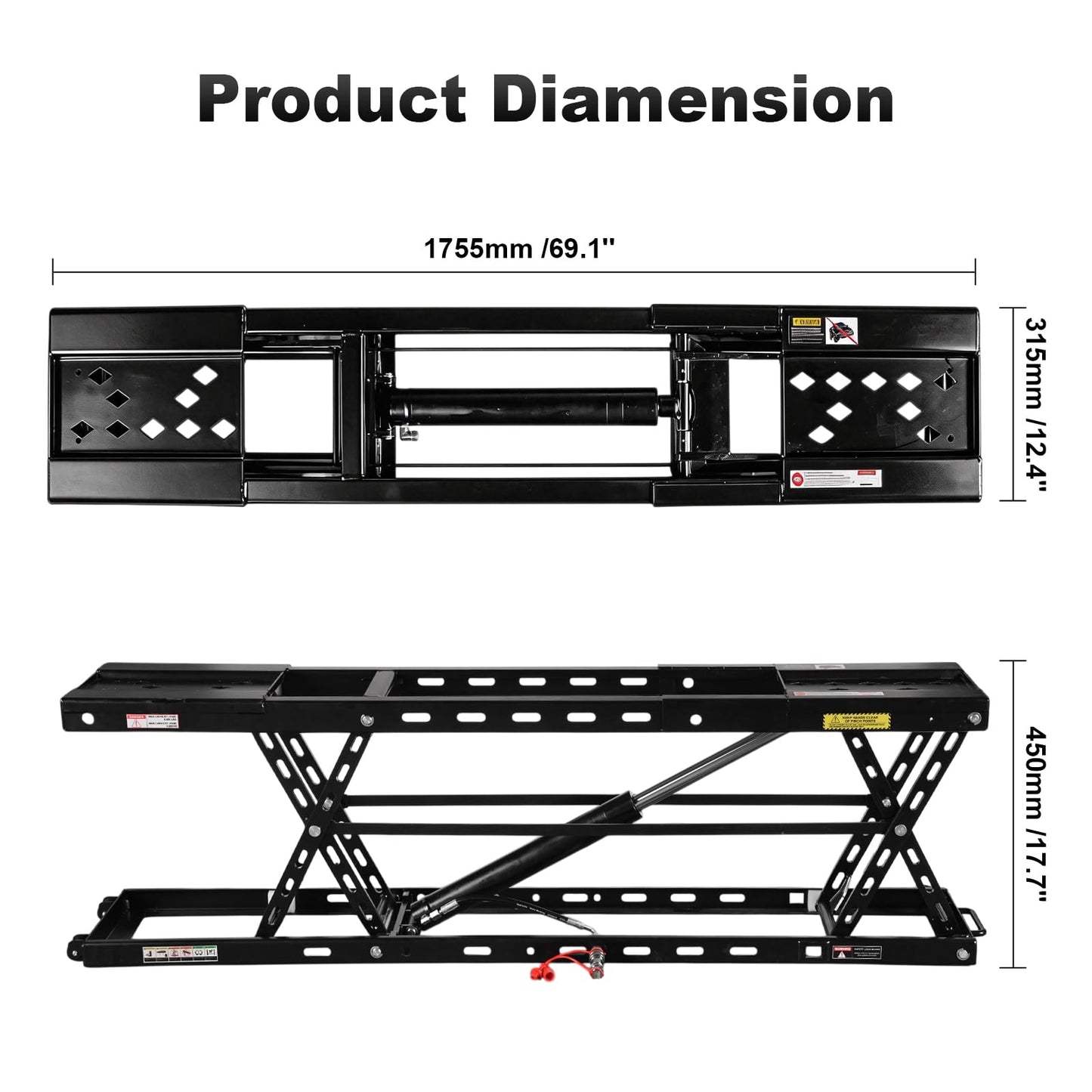 BILT HARD Portable Car Lift with 6000 LBS Capacity, 25.4" Max Lifting Height Quick Jack with 110V / 550W Motor, 25-30s Fast Lift Cycle time for Cars, SUVs, Light Trucks, Shop and Garage Use