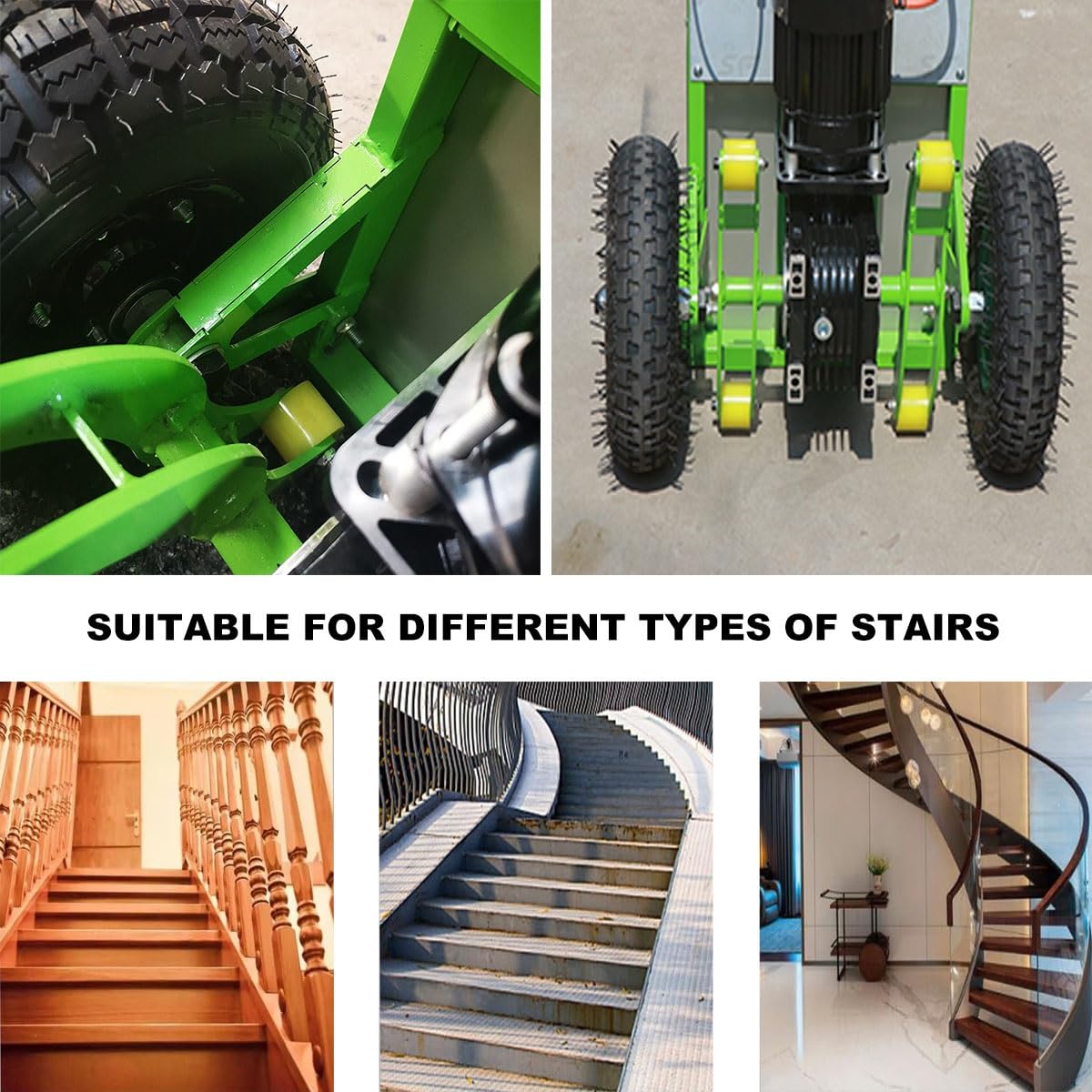 WMWZPYH Powered Stair Climbing Hand Trucks with Telescopic Handle, Electric Stair Climbing Dolly, Easily Handles Heavy Duty Loads Up and Down Stairs Heavy Duty Stair Climber Cart(Green)