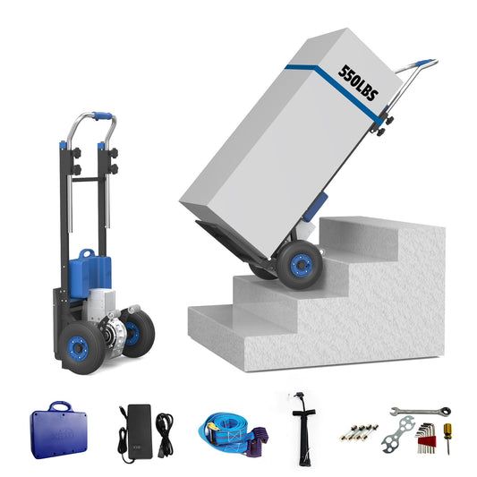 Electric Stair Climbing Dolly,Moving Heavy Objects Up and Down Stairs Effortless,550lbs Heavy Duty Stair Climber Hand Truck with Telescoping Handle (XSTO ZW47250)