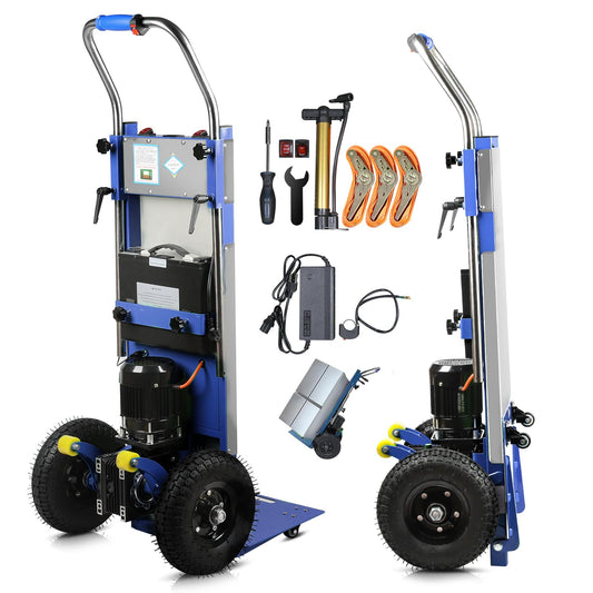 Electric Stair Climbing Dolly, 1250W Electric Stair Climbing Hand Truck, 900lbs Max Load Capacity, 3 Mode Folding Stair Climber Hand Trucks with Telescopic Handle for Moving Furniture (Blue)