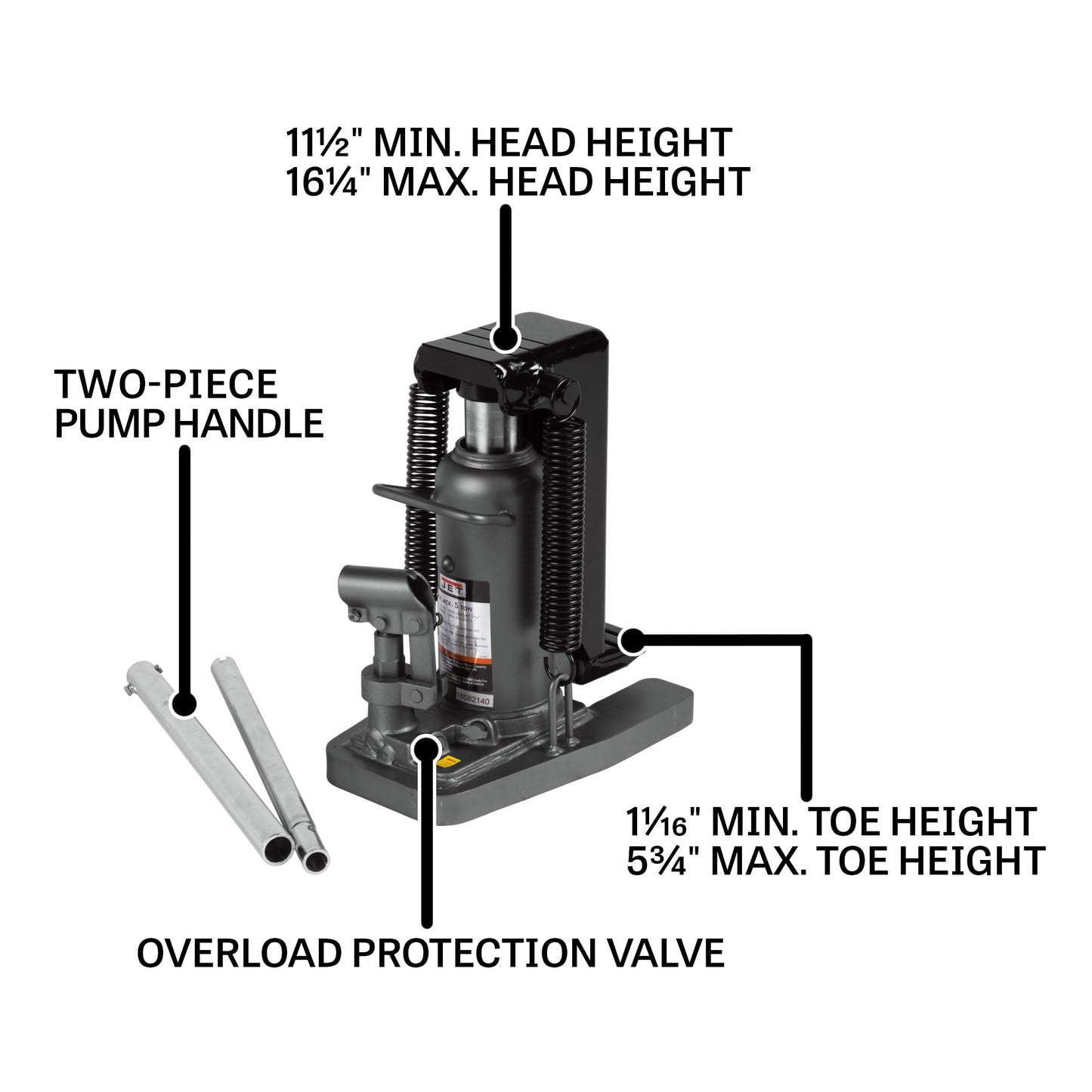 JET 5-Ton Hydraulic Toe Jack (Model JTJ-5ST)