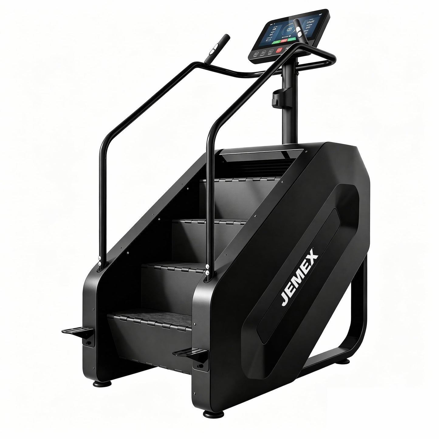 JEMEX Stair Stepper Machine, Heavy Duty Stair Climber with 15 Resistance Levels, Low Impact Cardio for Home Gym, Infrared Auto-Lock, LED or Standard Model, 375 lbs (Black, LED Display)