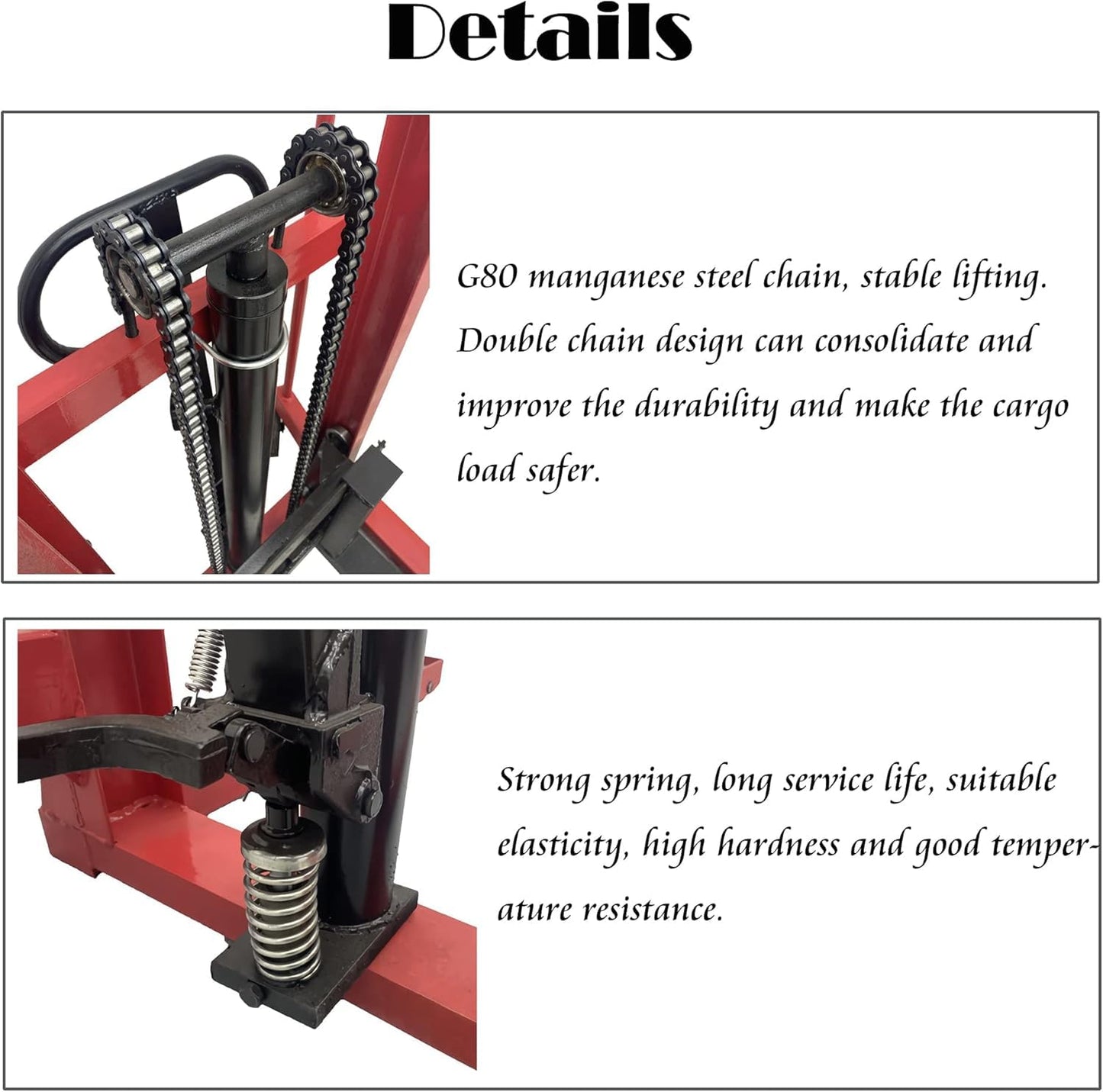 Yokoma 2204lbs Load Manual Forklift Hand Pallet Stacker Hydraulic Pump, 63" Lifting Height, Adjustable Forks, Straddle Legs Truck Dolly Ideal for Handling Stringer Block Pallets