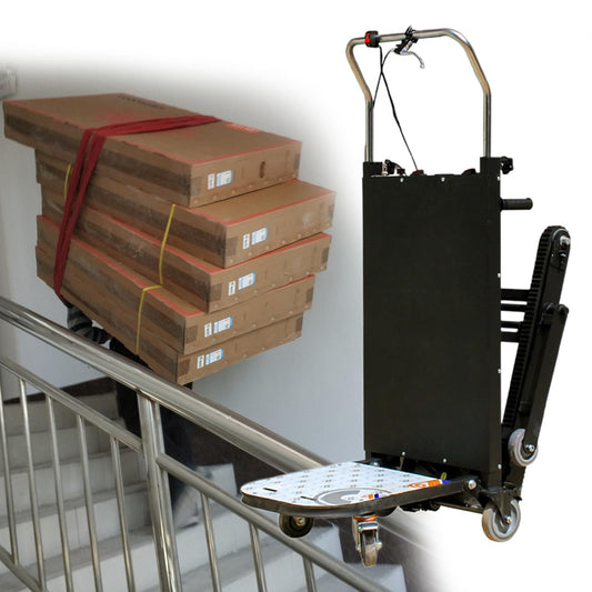 GESAIDES Electric Stair Climbing Dolly, 500kg 2980W Powered Electric Stair Climbing Hand Trucks Dolly Cart with Rubber Tracks for Moving, Heavy Duty Stair Climber