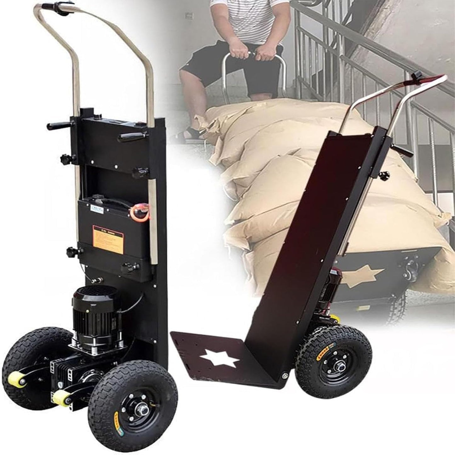 Electric Stair Climbing Dolly Hand Trucks 900 lbs Load Capacity Hand Trucks Heavy Duty with Rubber Tires for Moving, Heavy Duty Stair Climber (1)