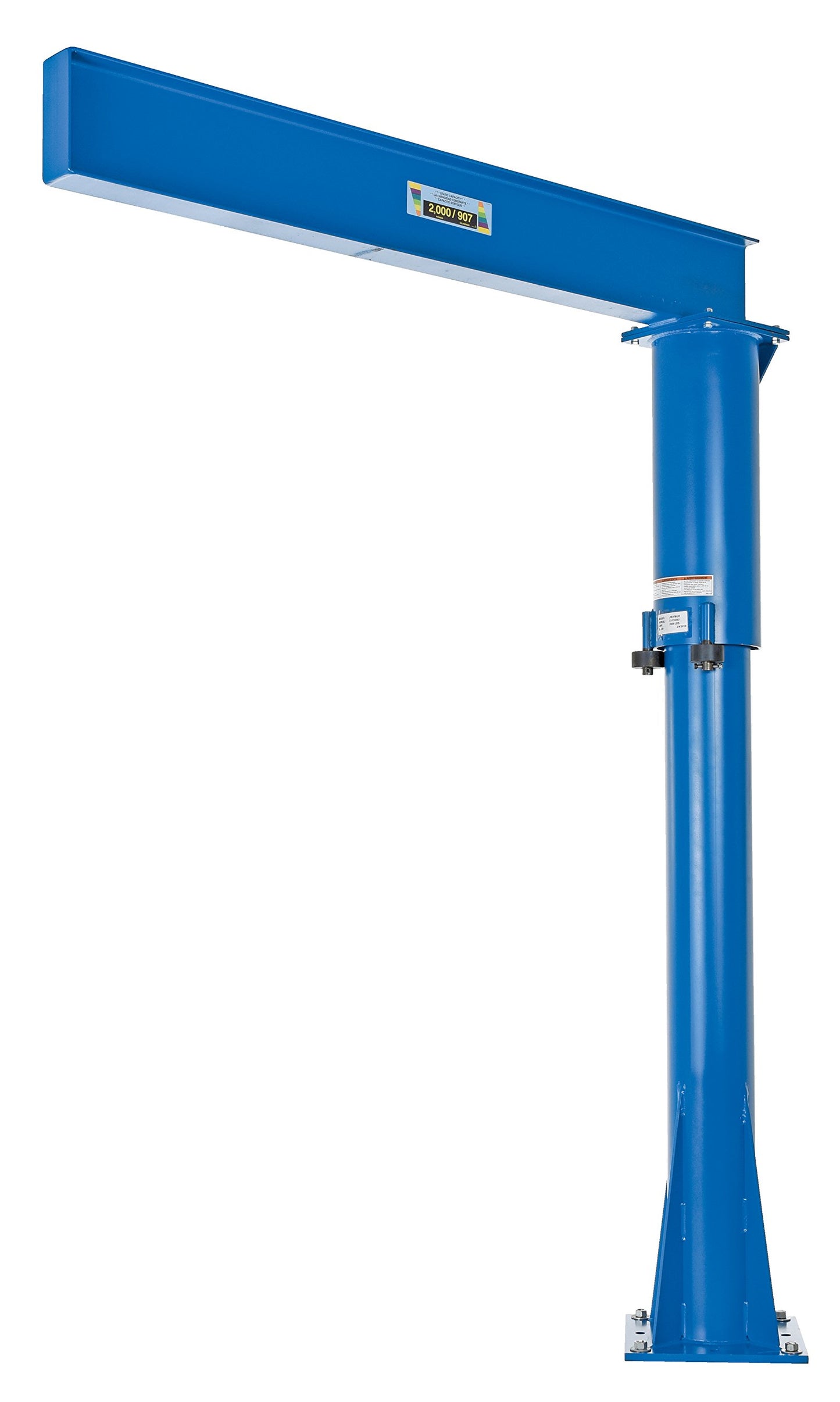 Vestil JIB-FM-20 Steel Floor Mounted Jib 80 in. I-Beam 2000 Lb. Capacity Blue