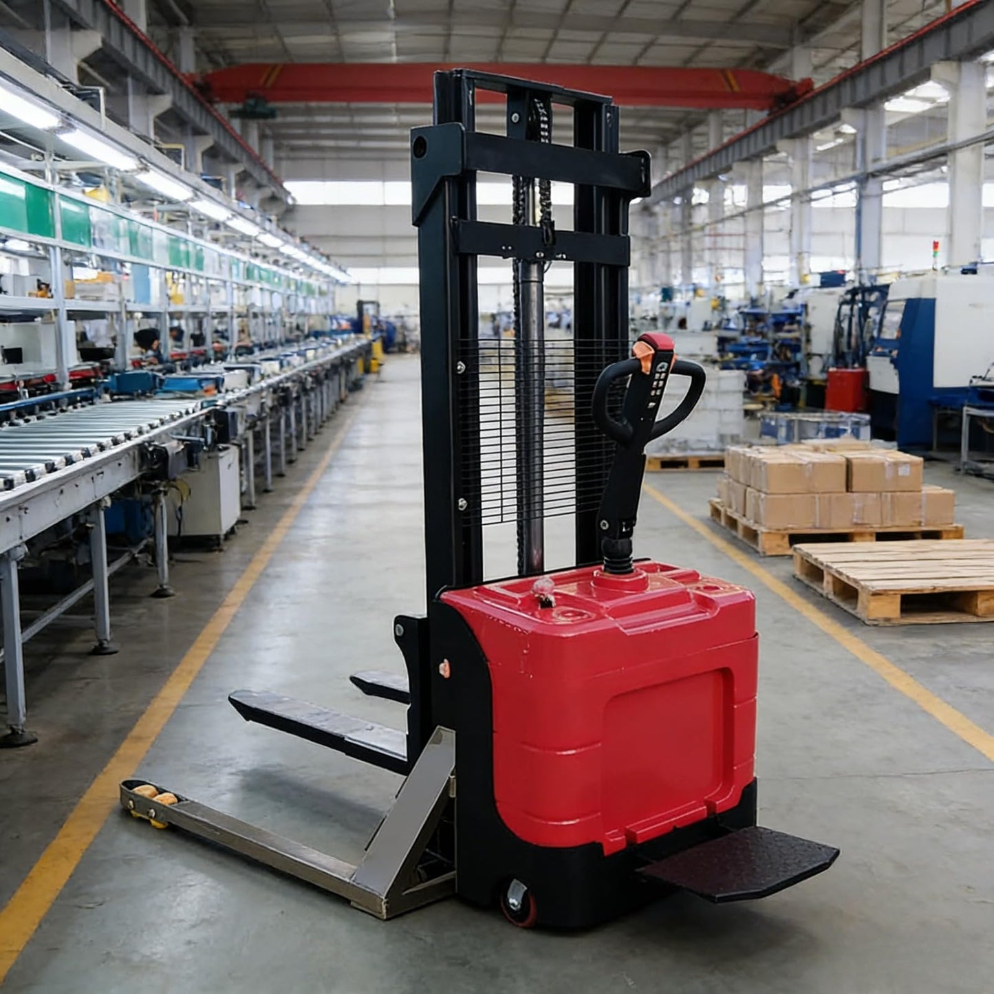 Electric Pallet Jack 1000kg 1500kg 3000mm Lift Height Portable Hand Push Stacker for Workshop Storage and Daily Material Lifting