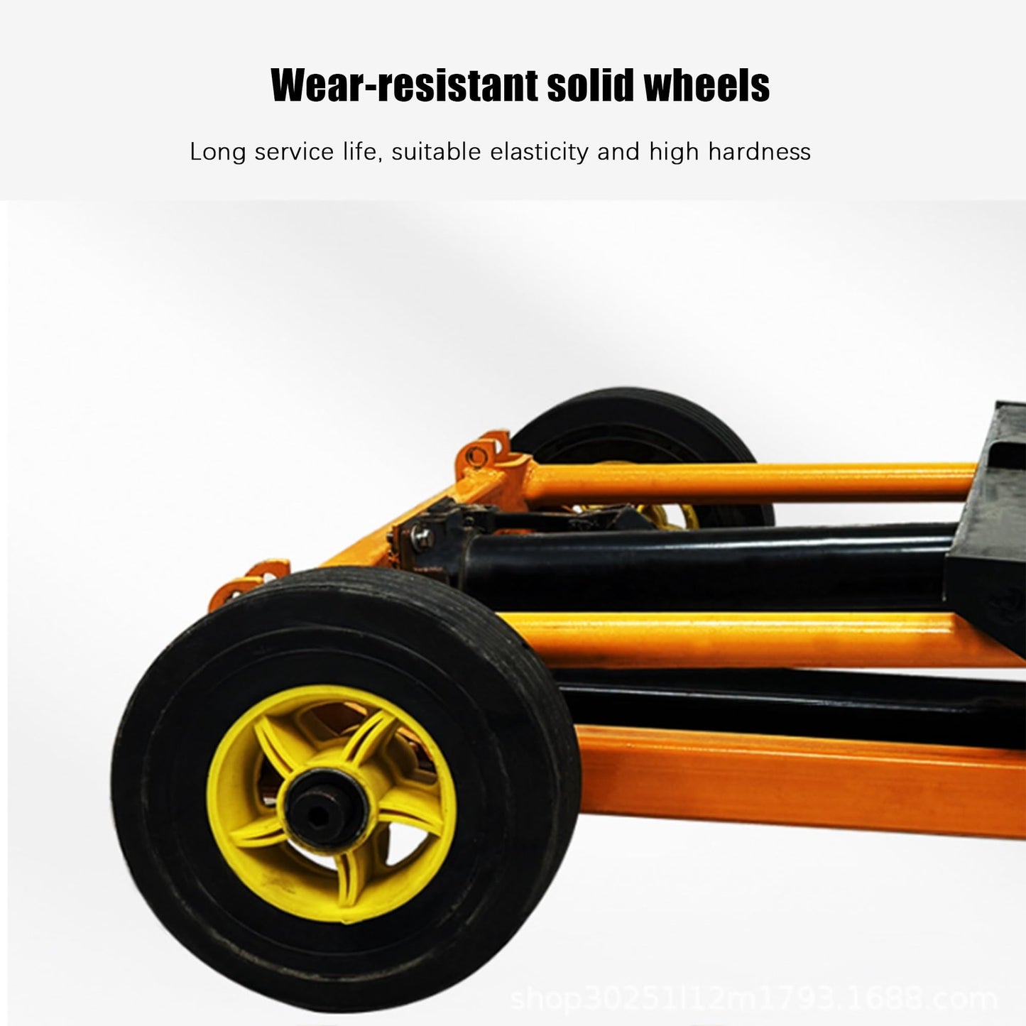 Foldable Material Lifting Winch Stacker, Hand Pallet Truck 200kg Load Capacity 900mm Lifting Height | Nylon Rollers for Warehouse & Workshop(2pcs)