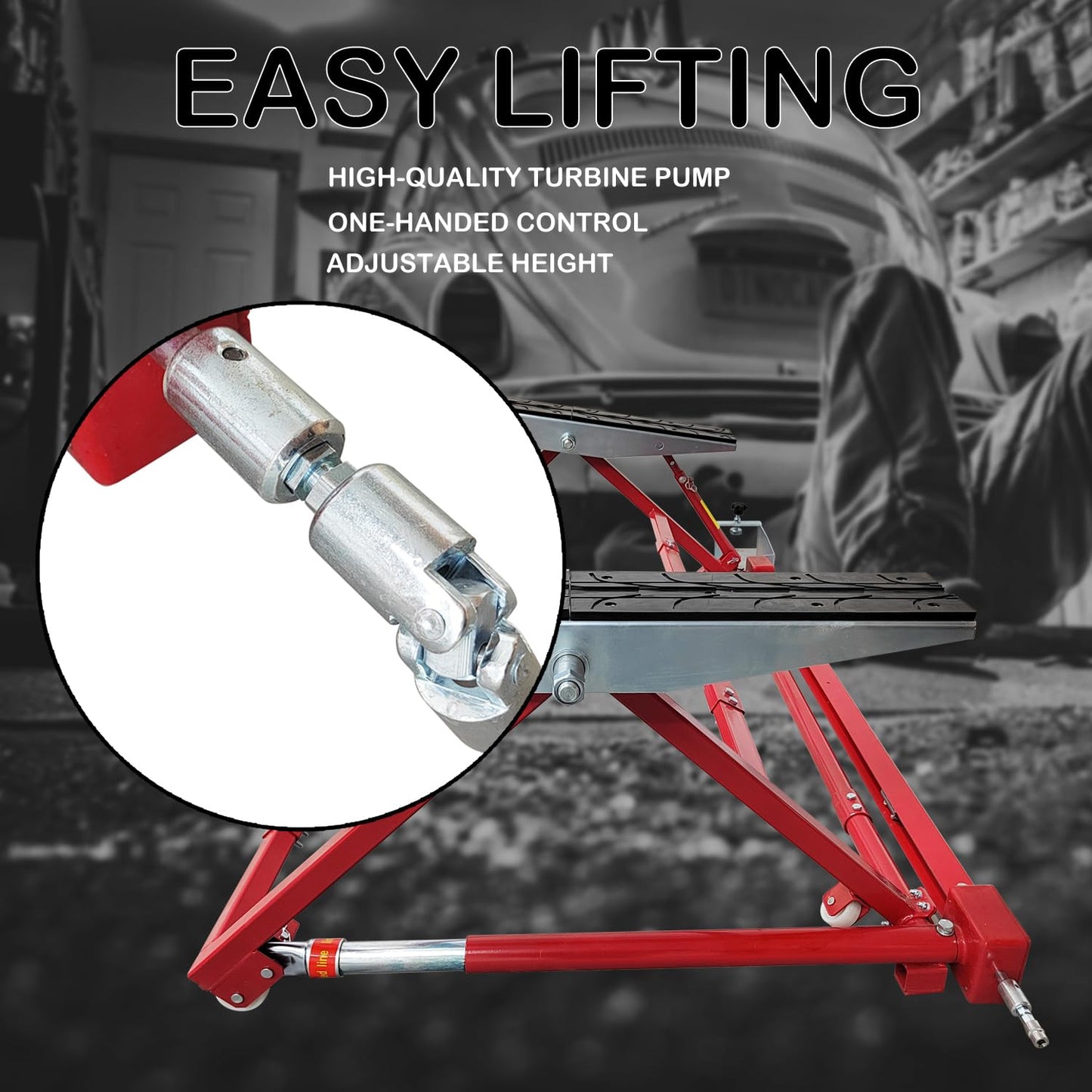 HayWHNKN Portable Car Lift 3306LBS Car Auto Scissor Lift Dual Workbench Car Lifter for Home Garages Stores