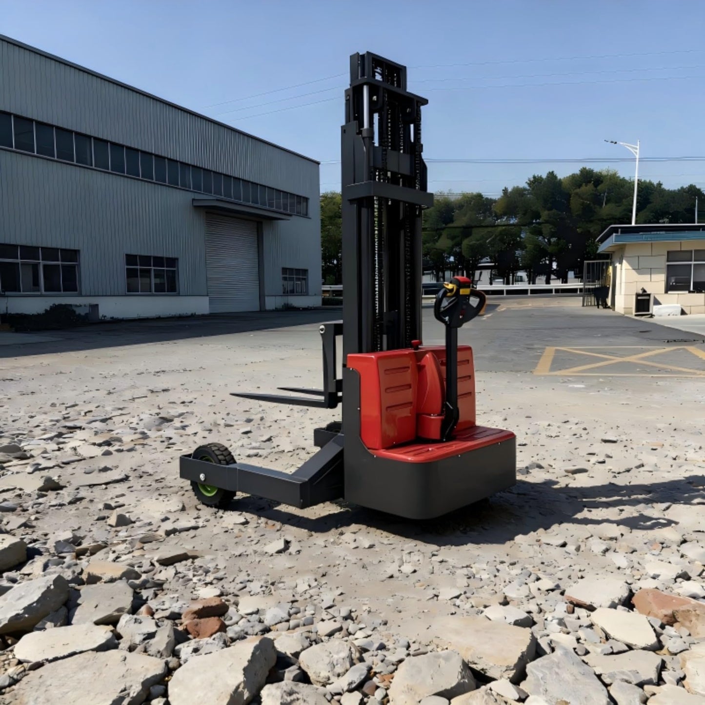 Electric Pallet Stacking Transport Equipment, Battery Powered Forklift Stacker Truck, Walk Behind Hydraulic Stacking Machine, Warehouse Material Handling Equipment, Pallet Lifting System