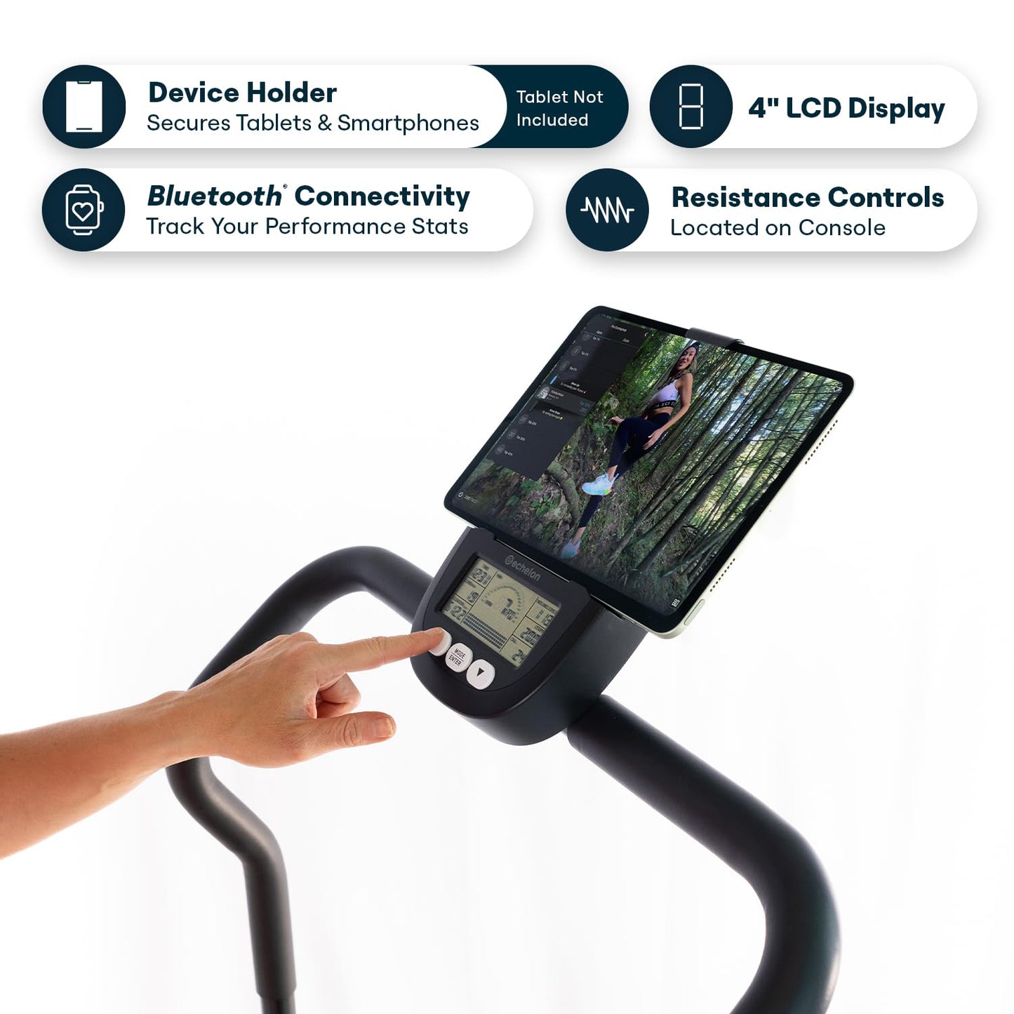 Echelon Stair Climber Max for Home | 32 Magnetic Resistance Levels, LCD Display, Bluetooth, Adjustable Foam Handlebars, Foldable Home Cardio Machine, Supports Up to 300 LB