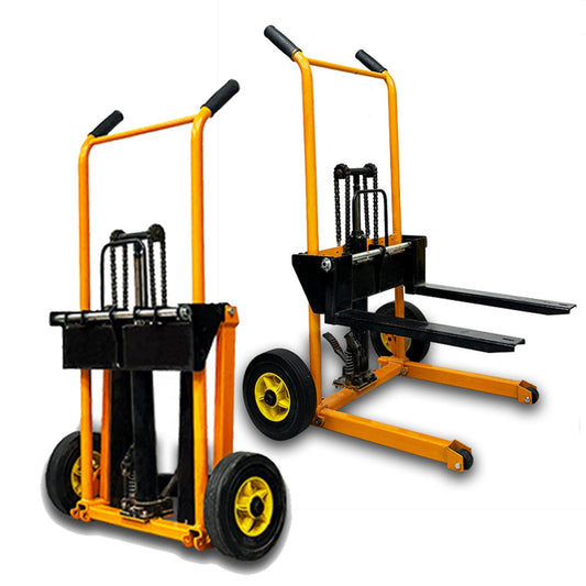 Foldable Material Lifting Winch Stacker, Hand Pallet Truck 200kg Load Capacity 900mm Lifting Height | Nylon Rollers for Warehouse & Workshop(2pcs)