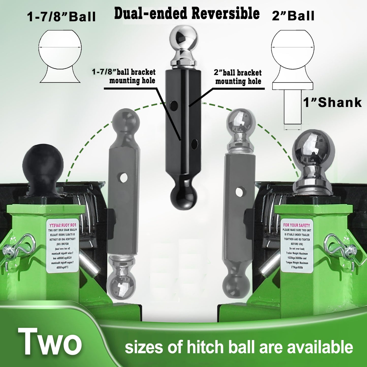 SUPERWAGEN Electric Trailer Dolly Motorized 3600LB Towing Max 600LB Tongue Weight Dual Hitch Ball 2"&1-7/8" DC 24V 850W 9Ah w/Heavy Duty Commercial Boat Cargo Glider Tow Car RV Caravan Towing