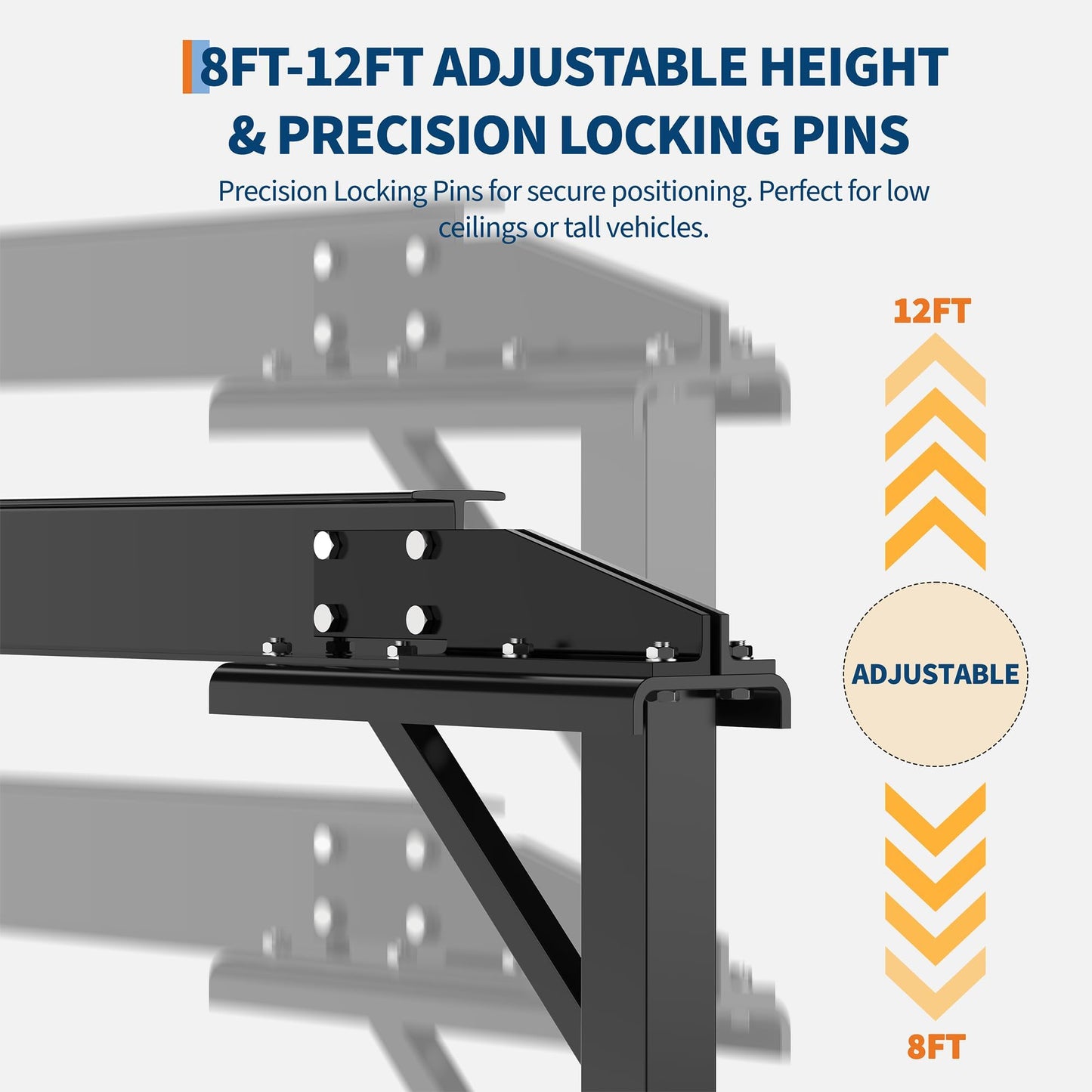 Adjustable Gantry Crane 1 Ton 2200 Lb, 12 Height Positions 97-141 in, Triangle Base a-Frame, Heavy Duty Steel i-Beam, Portable Lifting Crane for Warehouse, Shop, Construction