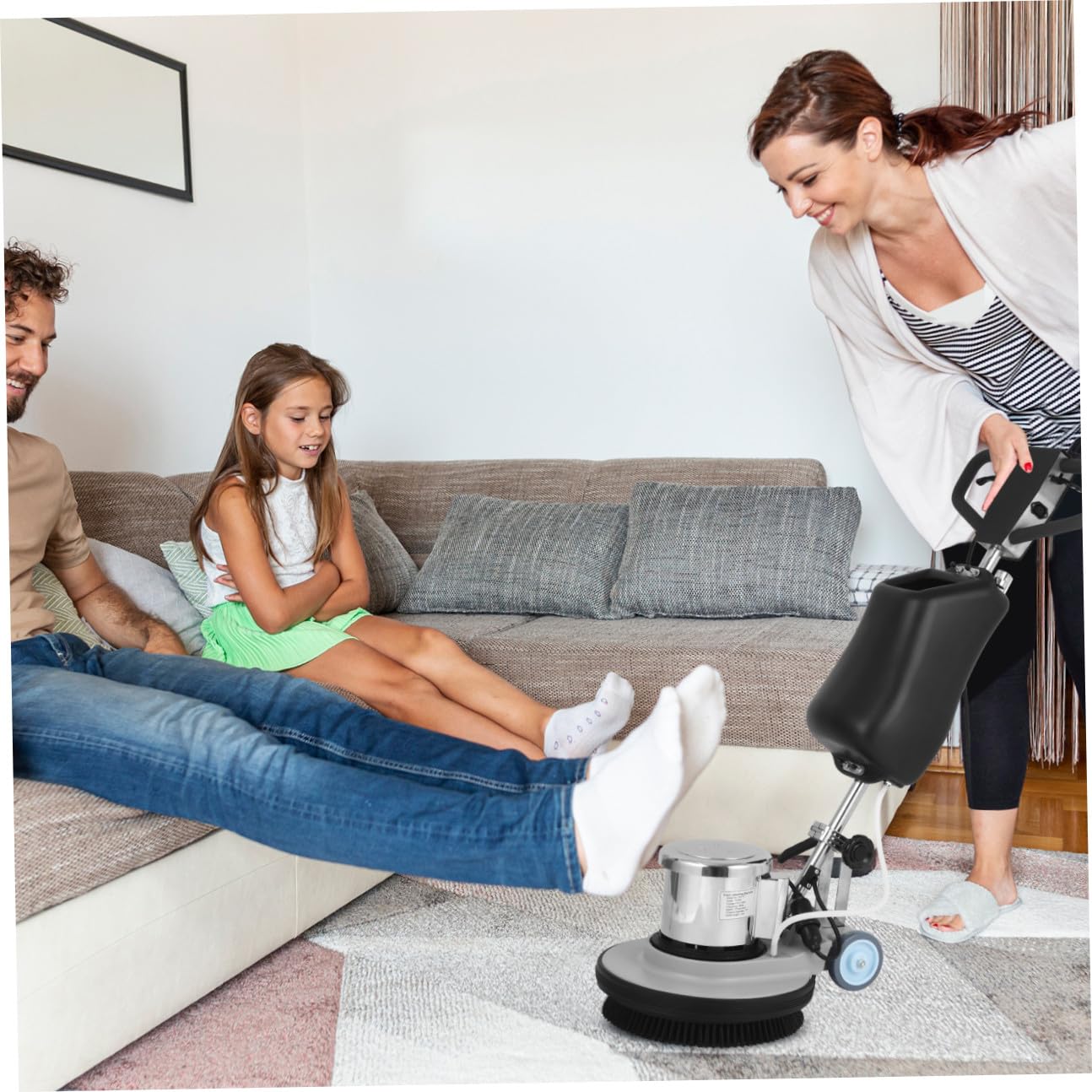 TOPPERFUN Commercial Floor Scrubber And Polisher: 1100w Heavy Duty Multi Purpose Electric Scrubber And Polisher, Speed 175, 17" Base Plate Diameter for Hardwood, Tile And Commercial Carpet Cleaning