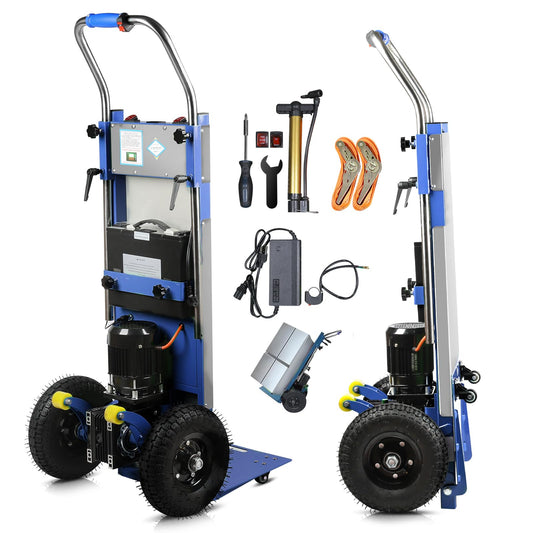Electric Stair Climbing Dolly, 1250W Heavy-Duty Electric Hand Truck with Telescopic Handle, 3 Mode Folding Stair Climber, 900lbs Max Load Capacity for Effortless Moving of Furniture, Appliances - Blue