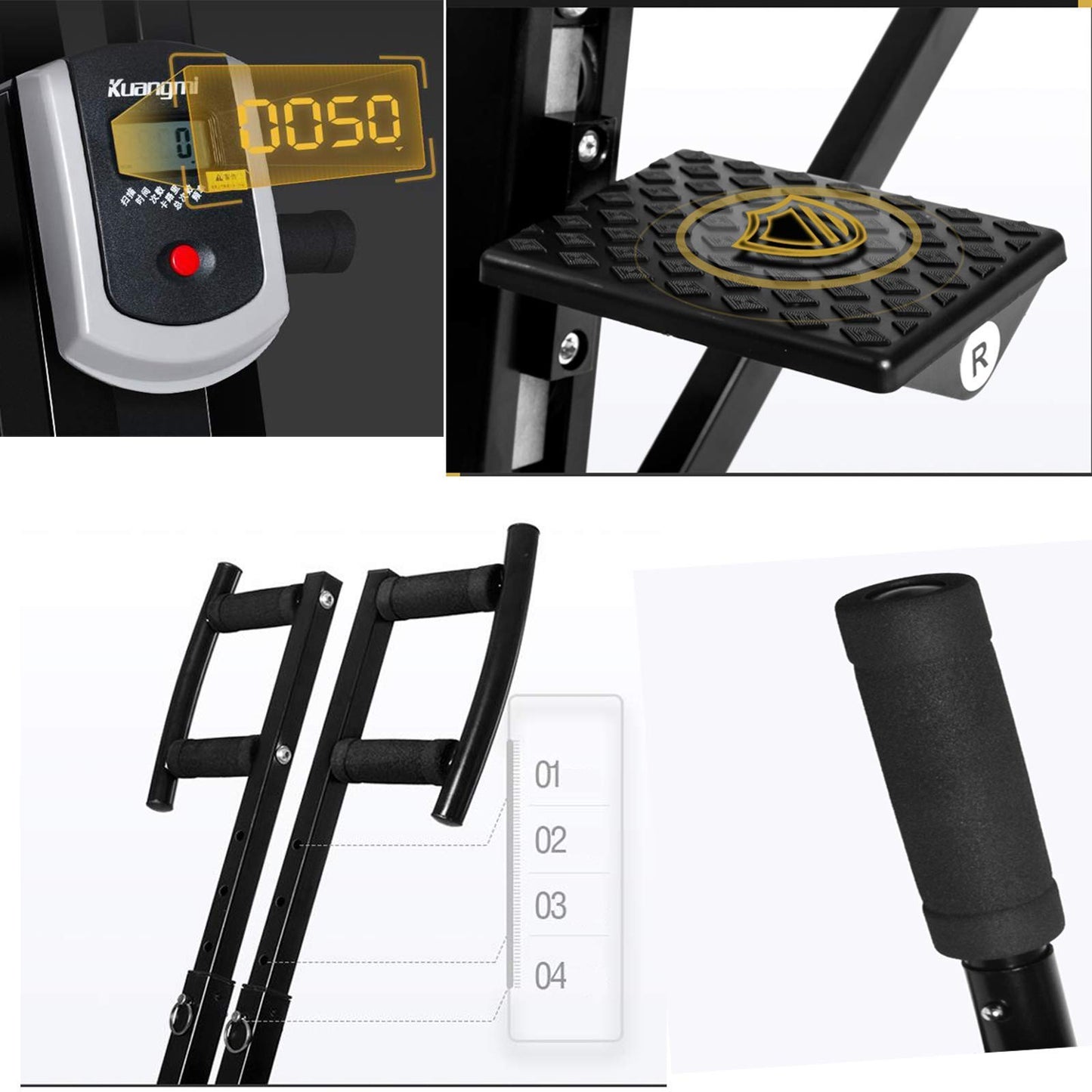 Foldable Stair Stepper Adjustable Step Machine Vertical Climber Exercise Fitness Equipment for Home Gym Cardio Climbing