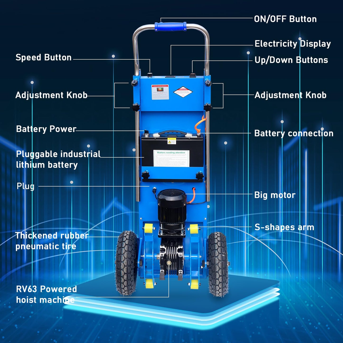 900lbs Electric Stair Climbing Hand Truck - 1500W Heavy Duty Dolly w/Safety Brakes & Foldable Design, Effortless Furniture/Appliance Transport (Seller Pays Tariff)