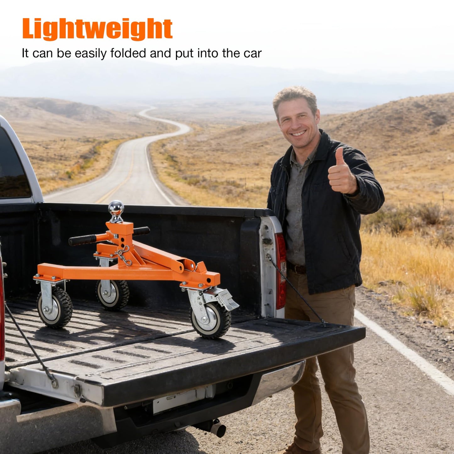 FAHKNS Trailer Dolly 3500 lb Tongue Weight Trailer Mover with 2 in & 2-5/16 in Ball Suitable for RV, Boat, Camper, Flatbed, Enclosed Trailers and so on.