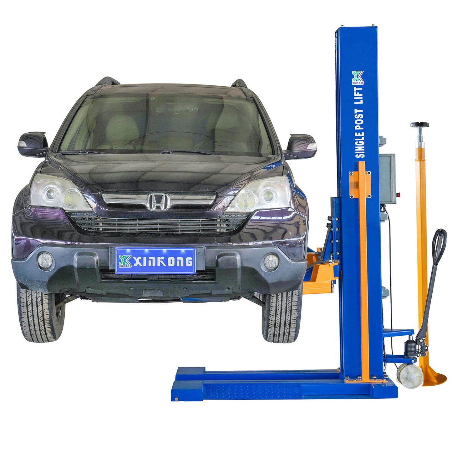 XK-6200-E Mobile Single Post Electric Unlock Lift Maximum Lifting Capacity of 6200 lbs with 12 Months Parts Replacement