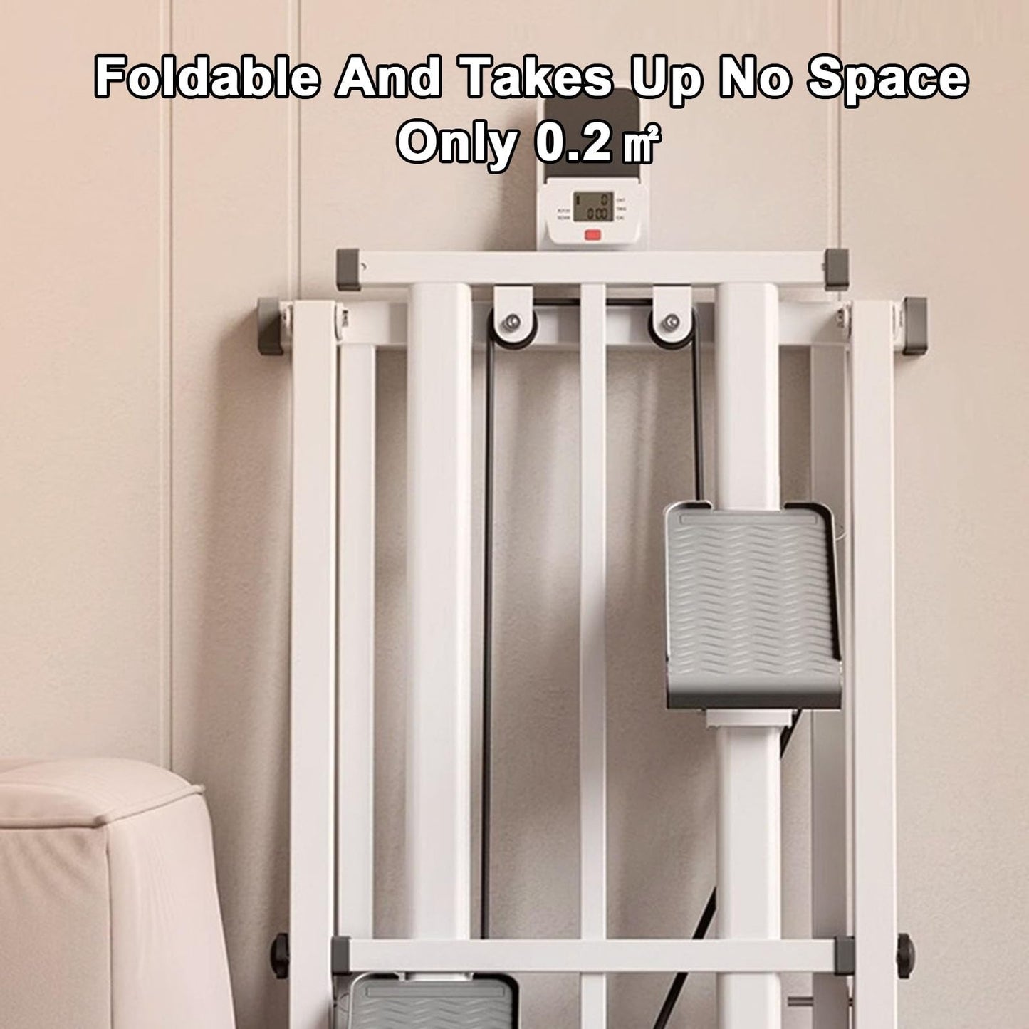 Stairmaster Machine for Home, Vertical Stair Climber for Full-Body Workout, Folding Stair Stepper with 3-Level Slope Adjustment, Adjustable Handlebar and Pedals