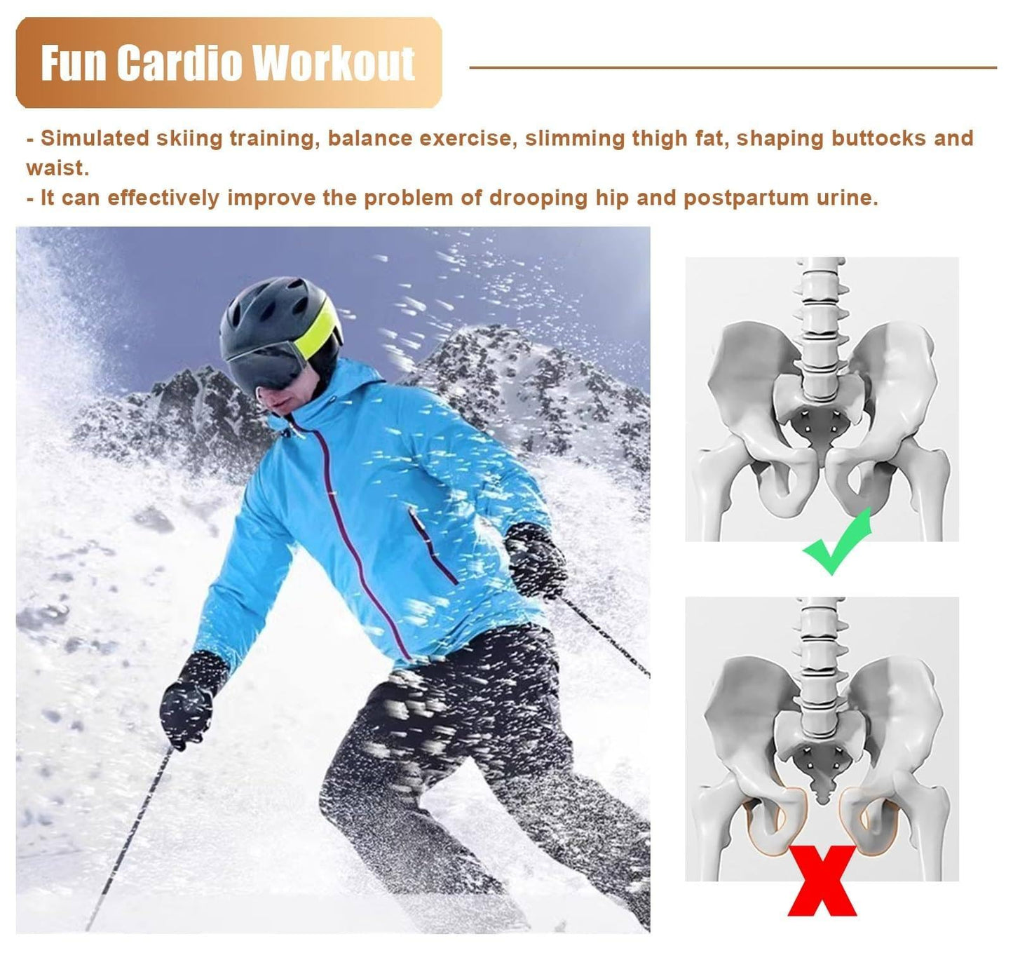 Solid Wood Leg Trainer Ski Training Machine for Women, Logs Leg Exercise Equipment to Strengthen Legs, Home Workouts Cardio Trainer Hip Training Machine