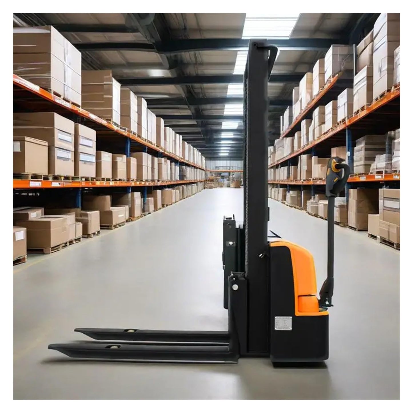 HLOMAUD 1200kg Electric Walkie Pallet Hydraulic Lift Forklift Full Stacker