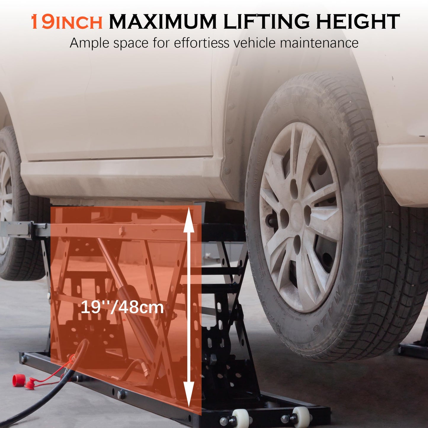 Portable Car Lift 7,000 LBS Capacity – 26.8" Max Lifting Height Heavy‑Duty Quick Jack with Mechanical Safety Locks, Adjustable Columns, Wheels & 120V Power Unit for Cars, SUVs, Trucks