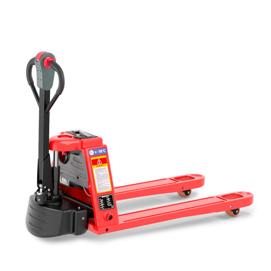 Full Electric Cold Storage Power Pallet Jack 4400 Lb Capacity – 48V/15Ah Lithium Battery, Freezer Rated to 0°F, 45" x 27" Forks, 8" Lift Height, Standard Duty Walkie Pallet Truck (US-EPT44K-CR)