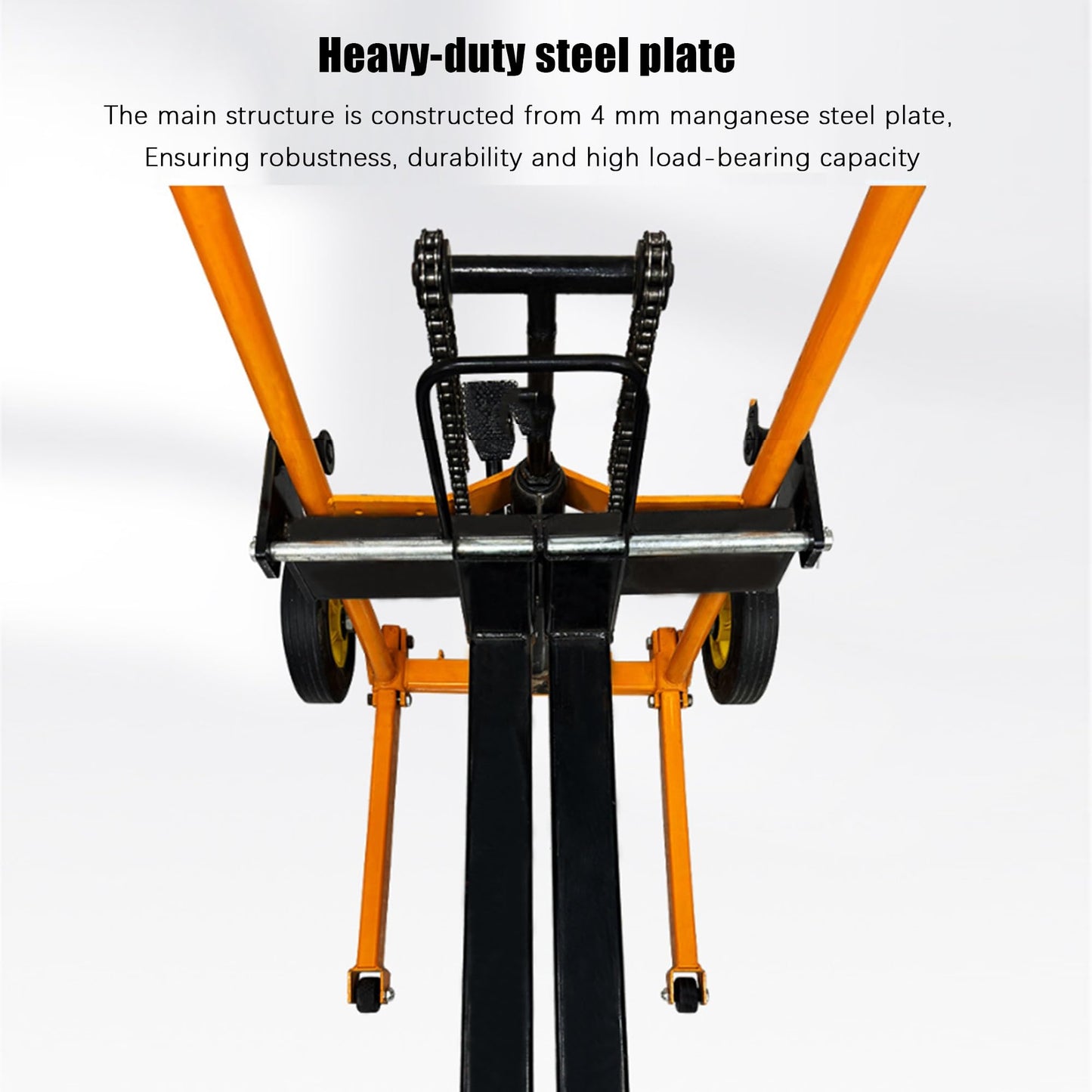 Foldable Material Lifting Winch Stacker, Hand Pallet Truck 200kg Load Capacity 900mm Lifting Height | Nylon Rollers for Warehouse & Workshop(1pcs)