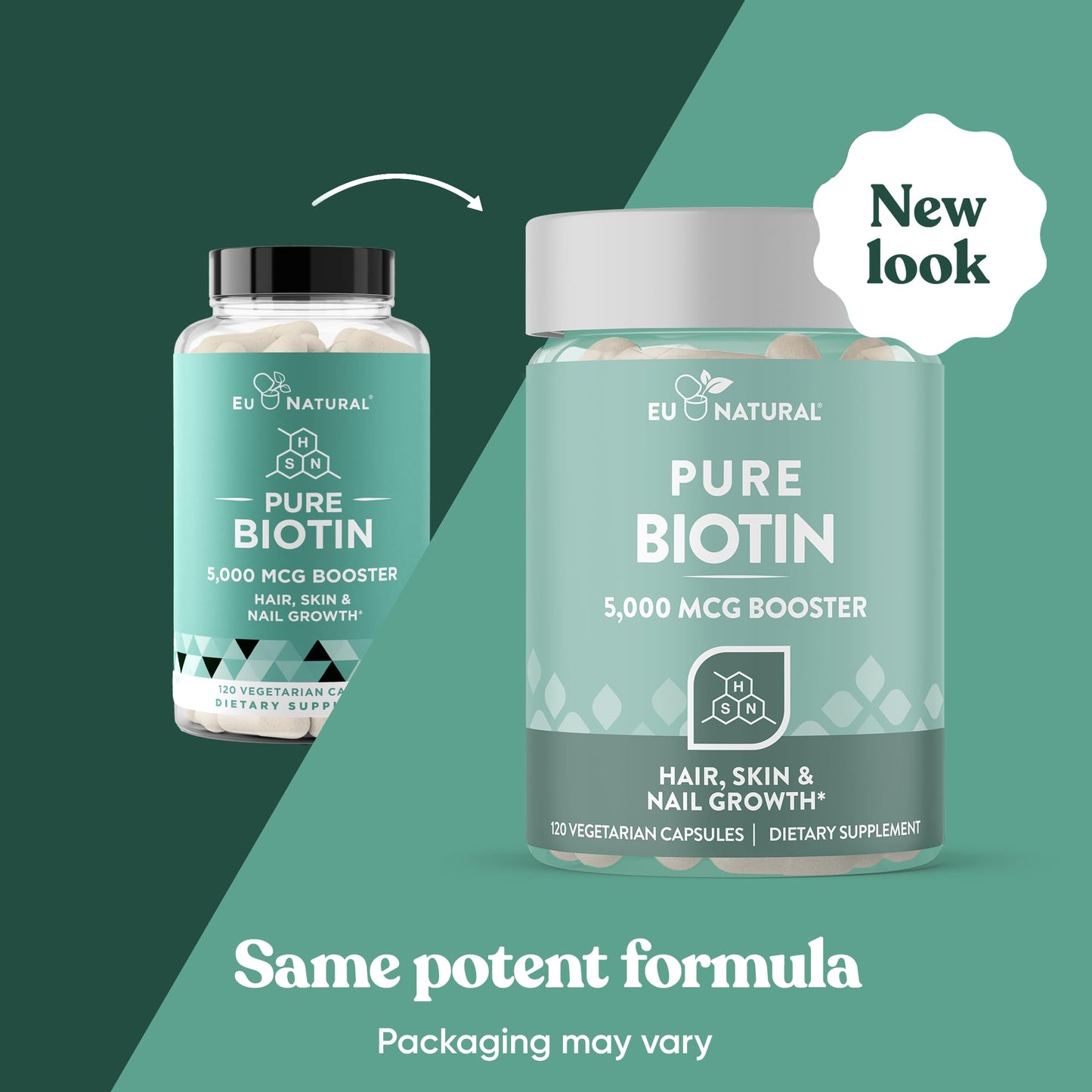 Biotin 5000 mcg Hair Skin Nails Supplement - High-Potency Hair Growth Vitamins for Women & Men - Provide Powerful Support for Healthy Hair, Stronger Nails and Glowing Skin - 120 Vegan Soft Capsules