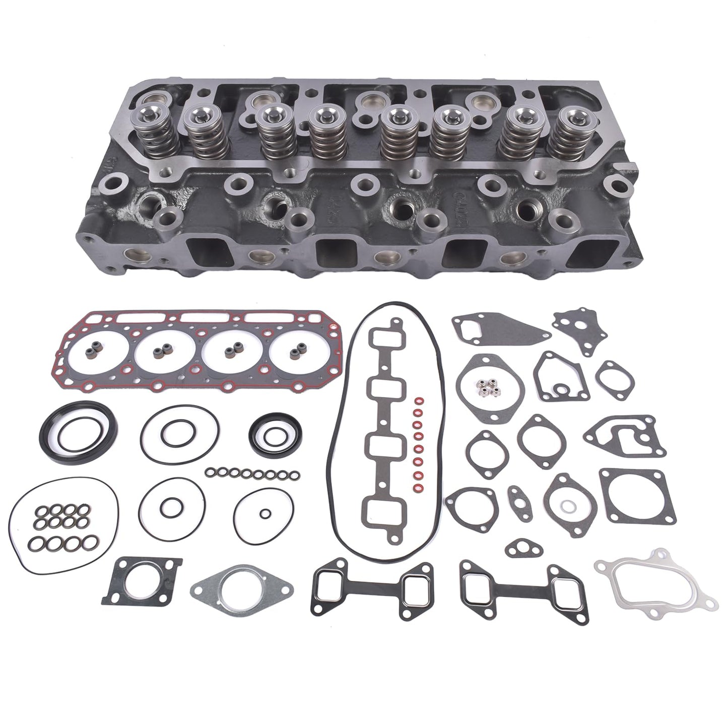 Cylinder Head and Gasket Set Fit for Cummins A2000 A2300 Engine Daewoo Forklift D20S D25S D30S, Overhaul Kit with OE 4900995 4900715 4900931