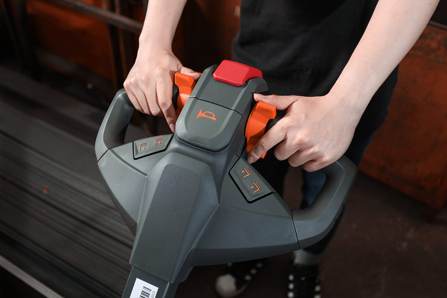 Torry Carrier Powered Forklift Full Electric Powered Stacker 98" H Lifting Walkie Stacker with Straddle Legs & Adjustable Forks 2640lbs Cap Straddle Legs