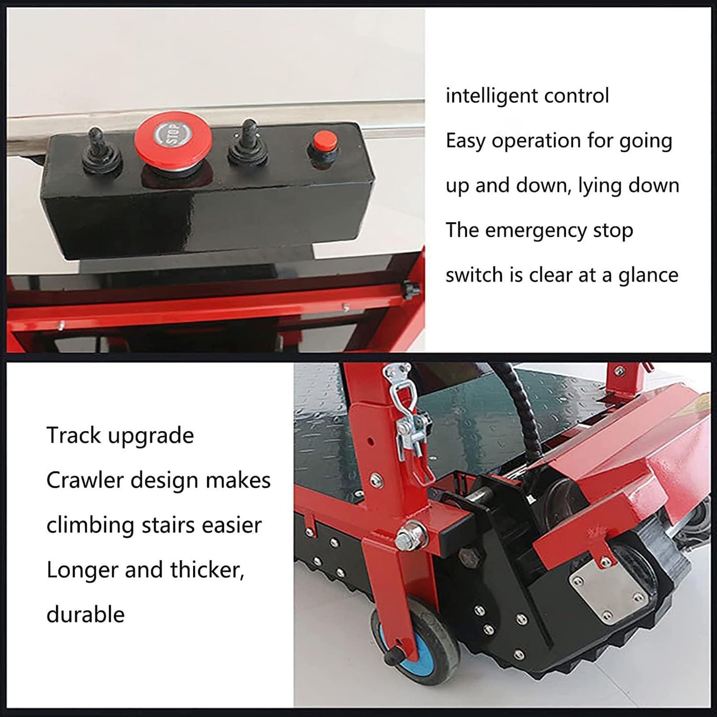 STORYSUN Electric Stair Climbing Hand Trucks,Crawler Type Load Stair Climber, Adjustable Speed Folding Dolly Cart with Wheels, for Moving Furniture, Heavy Appliance, Building Materials(A)